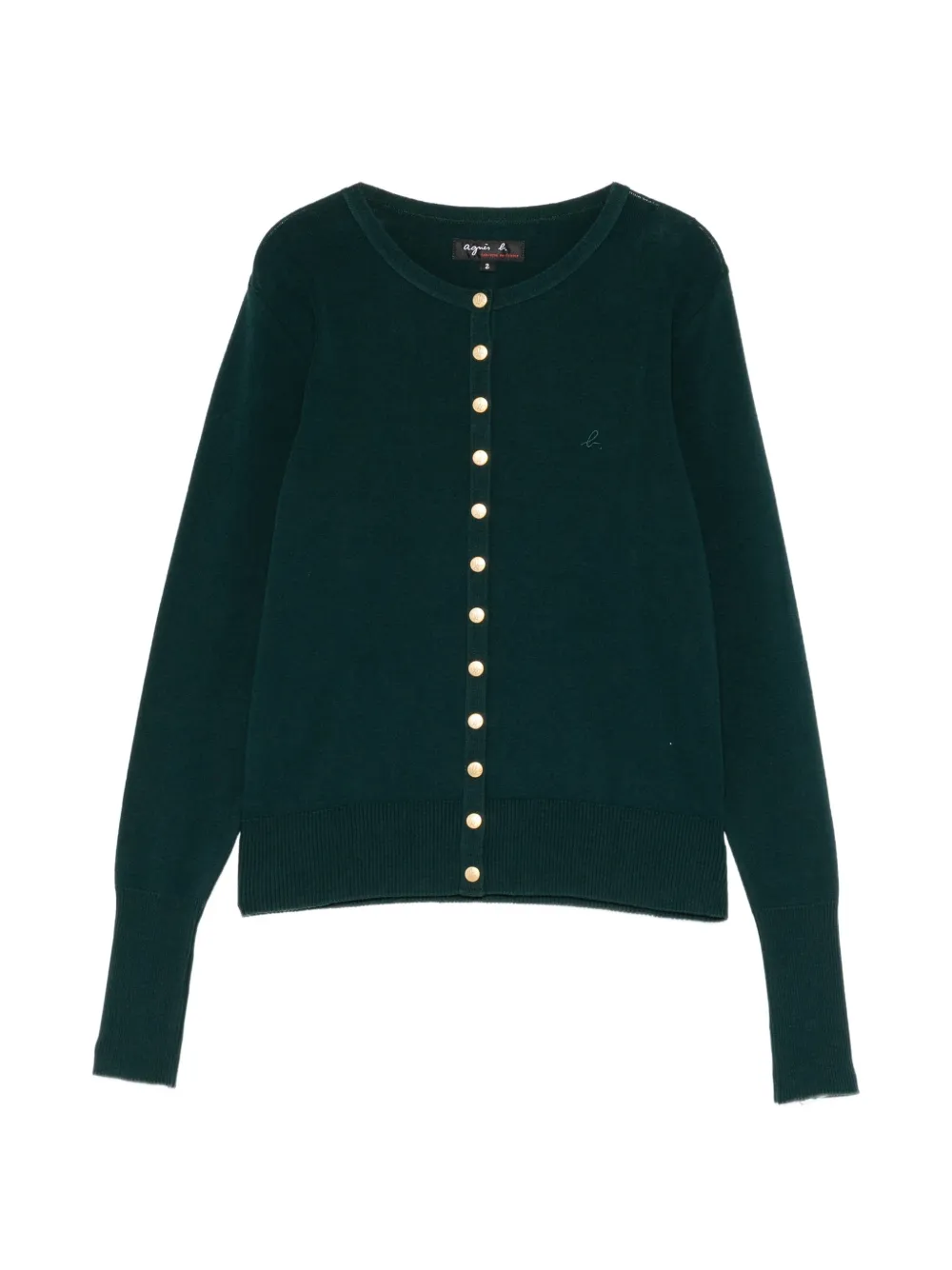 Agnès B. Cotton Snap Cardigan In Green