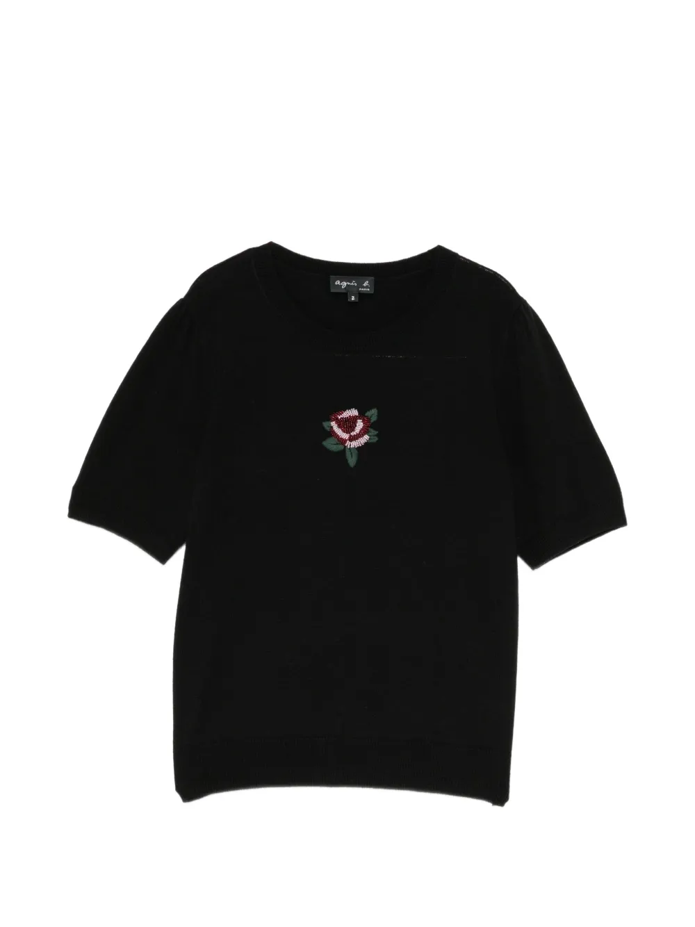 agnès b. beaded flower T-shirt