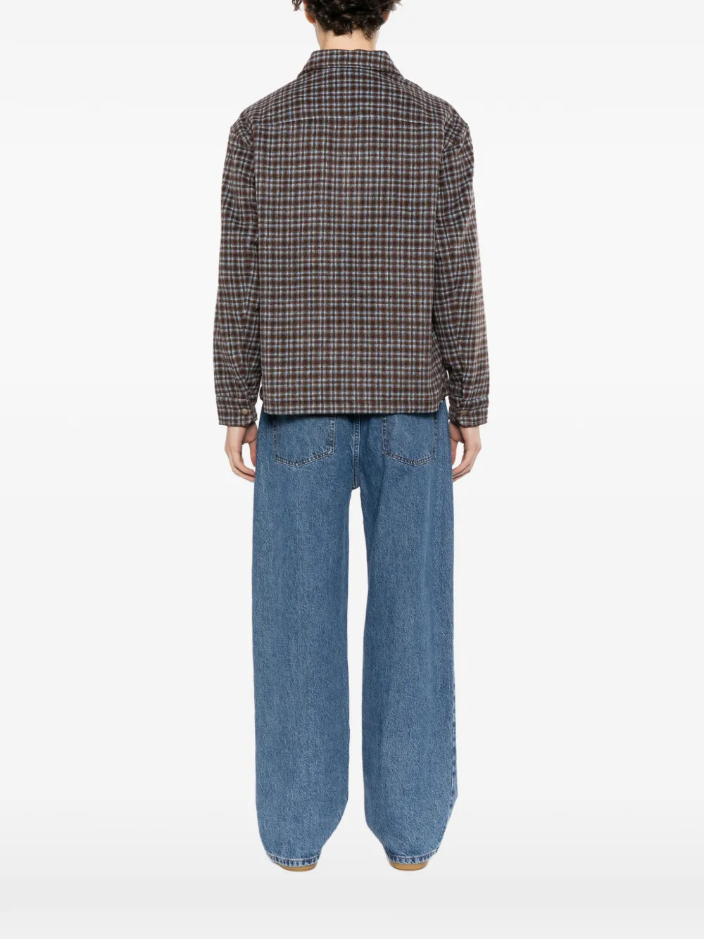SPORT b. by agnès b. check-pattern logo-embroidered jacket Bruin