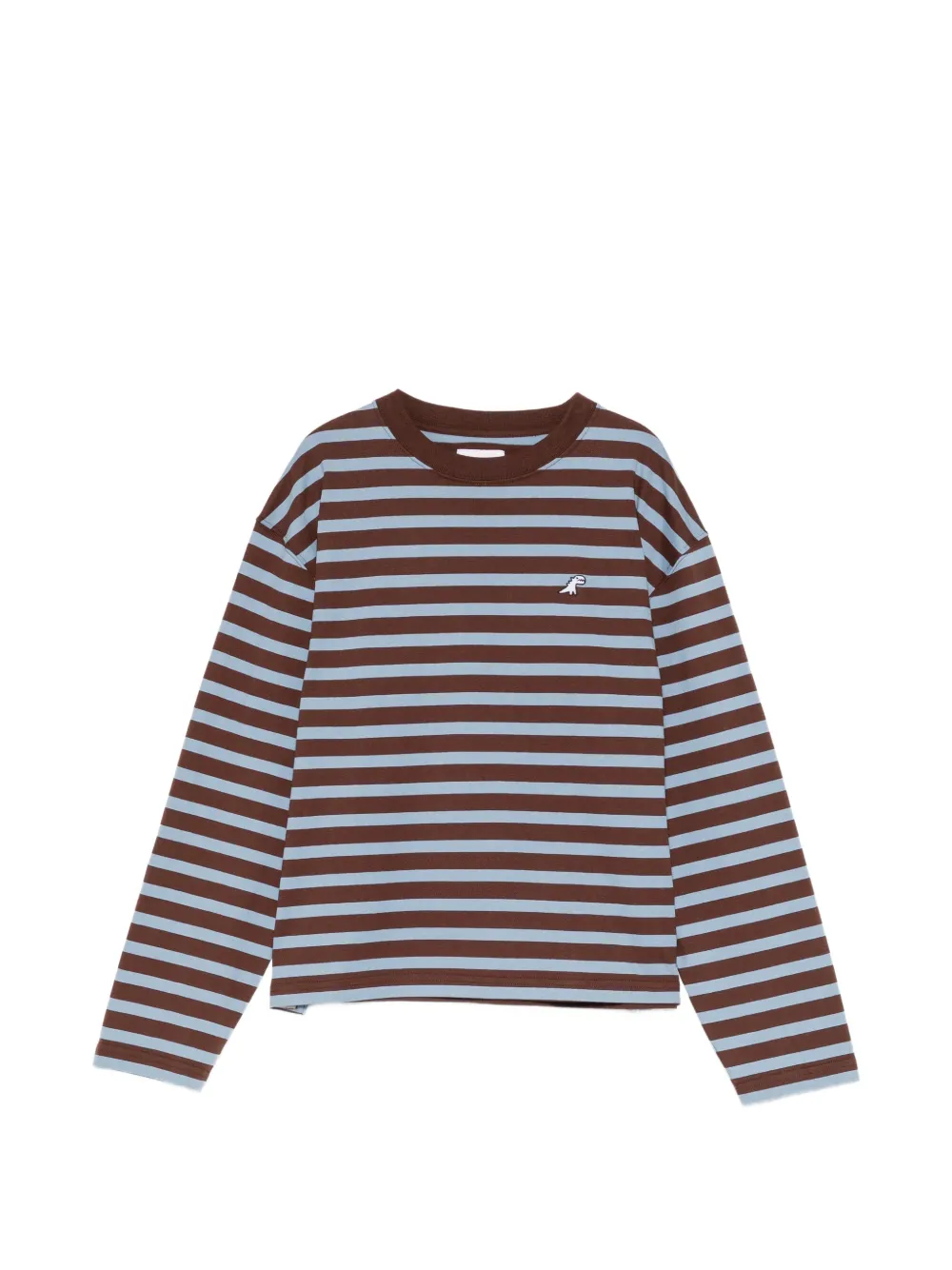 SPORT b. by agnès b. dinosaur-embroidered striped T-shirt