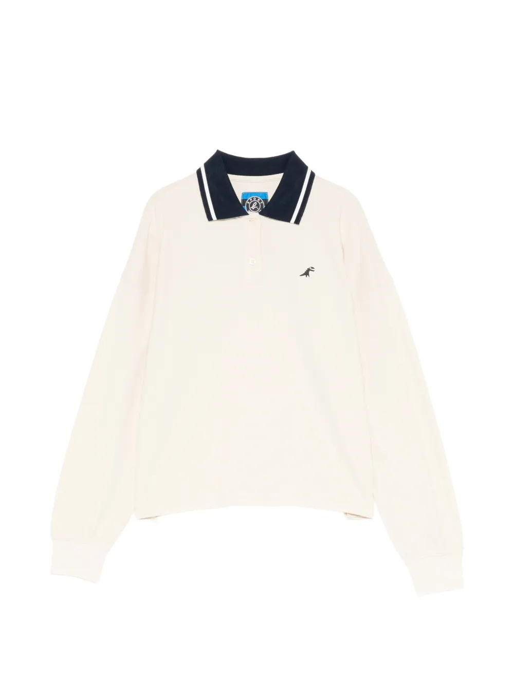 SPORT b. by agnès b. dinosaur-embroidered long-sleeves polo shirt - Toni neutri
