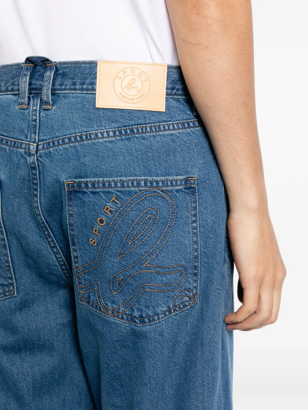 SPORT b. by agnès b. Jeans met geborduurd logo Blauw