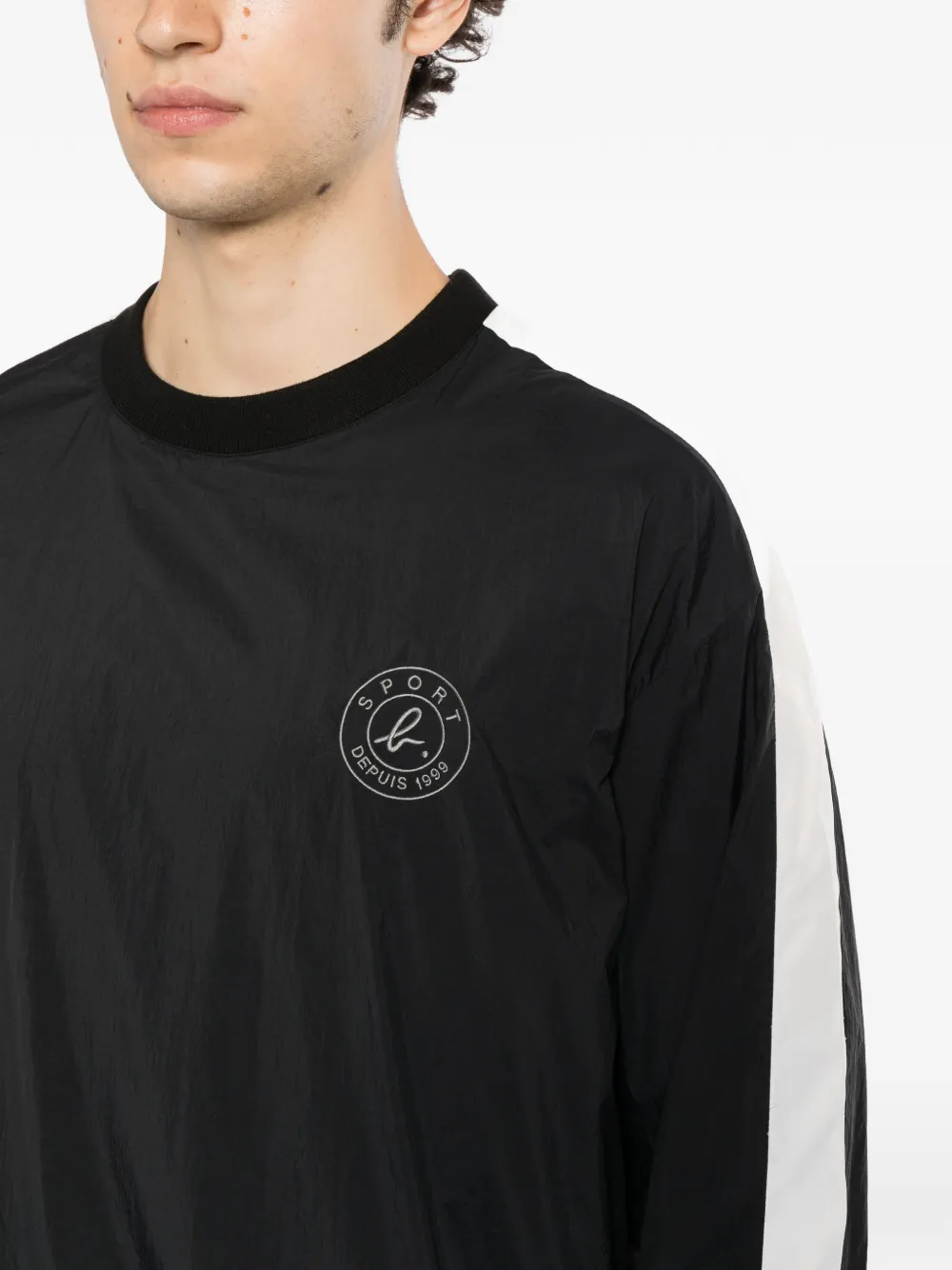SPORT b. by agnès b. logo-embroidery pullover Zwart