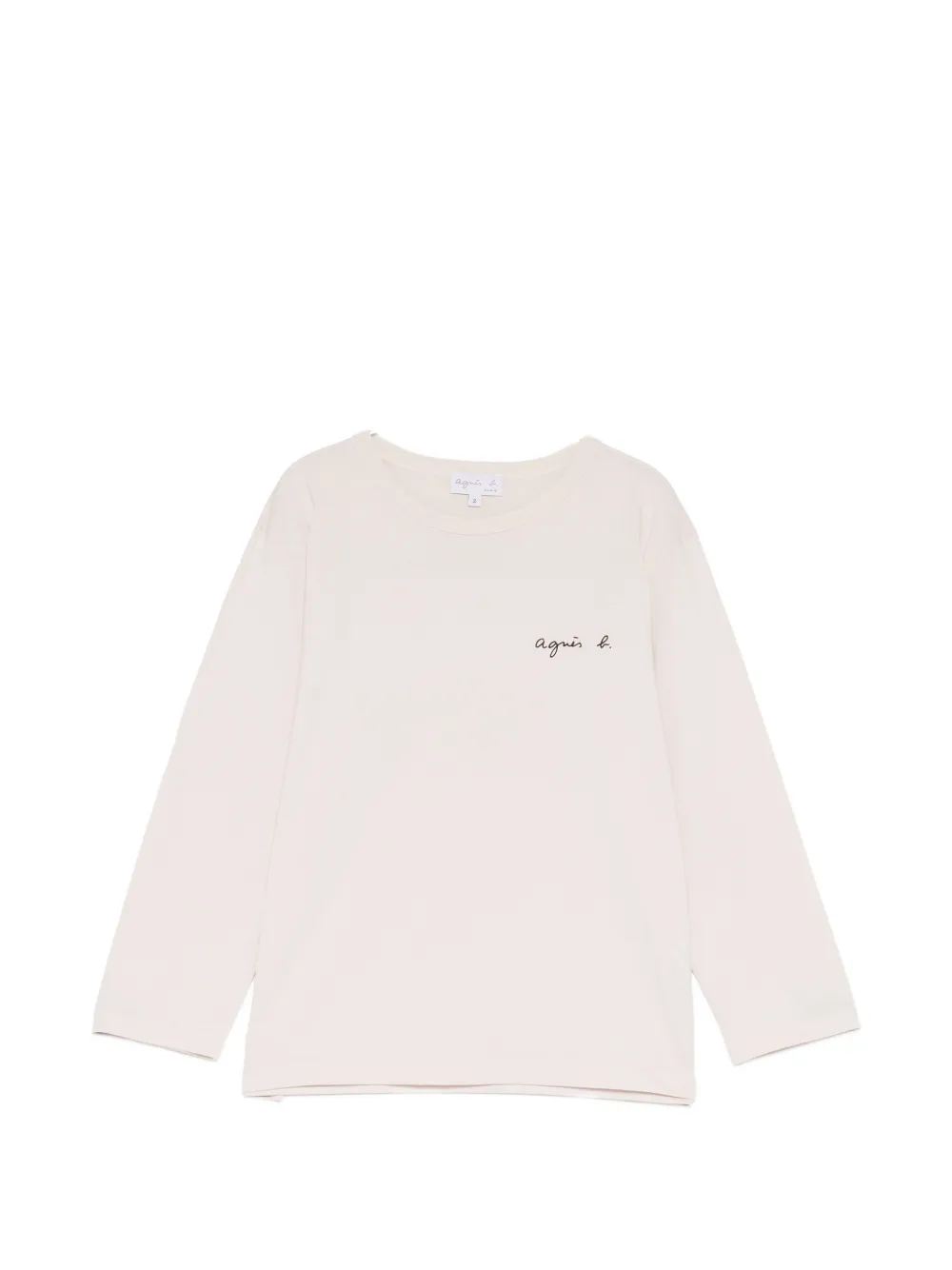 Agnès B. Logo-print Long-sleeve T-shirt In Neutrals