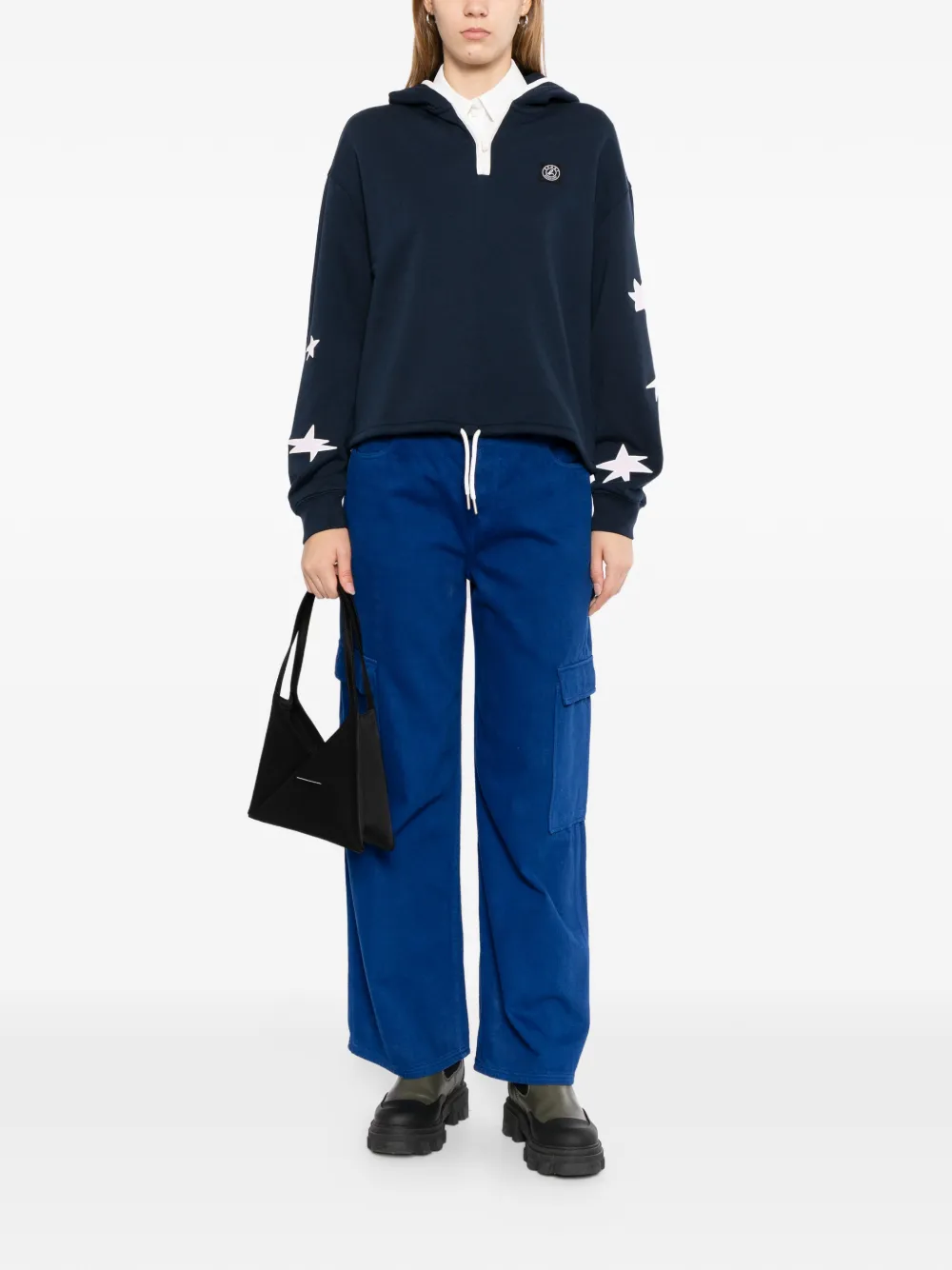SPORT b. by agnès b. Hoodie met ster Blauw