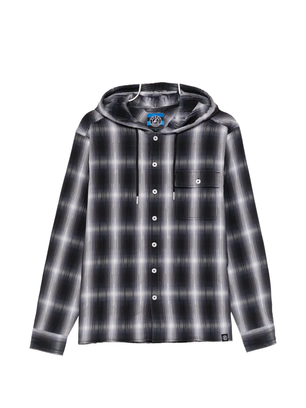 SPORT b. by agnès b. check-pattern hooded shirt - Marrone