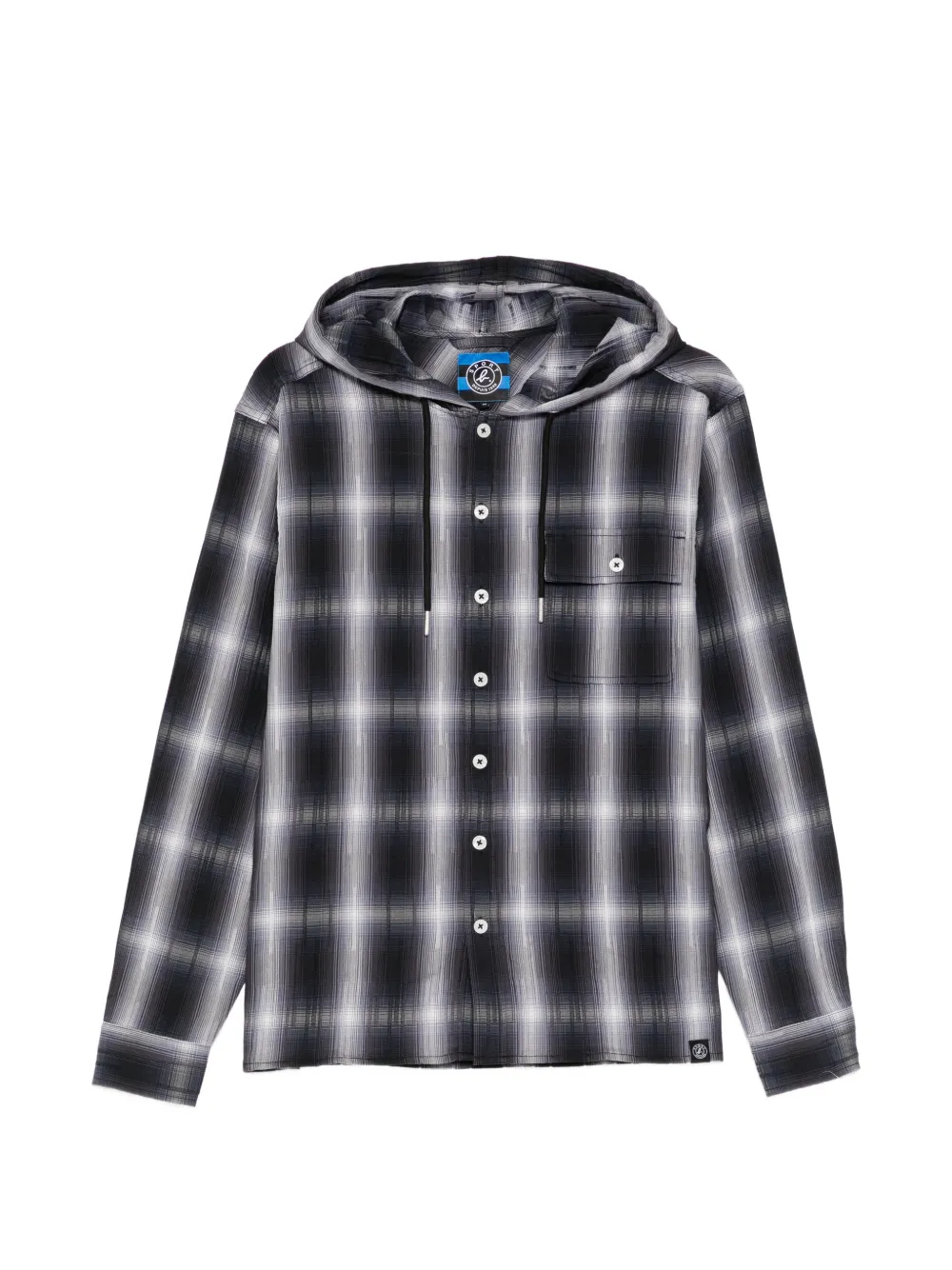 SPORT b. by agnès b. check-pattern hooded shirt - Marrone
