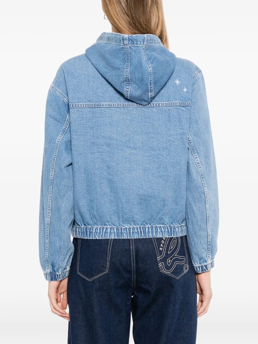 SPORT b. by agnès b. Denim jack met capuchon Blauw