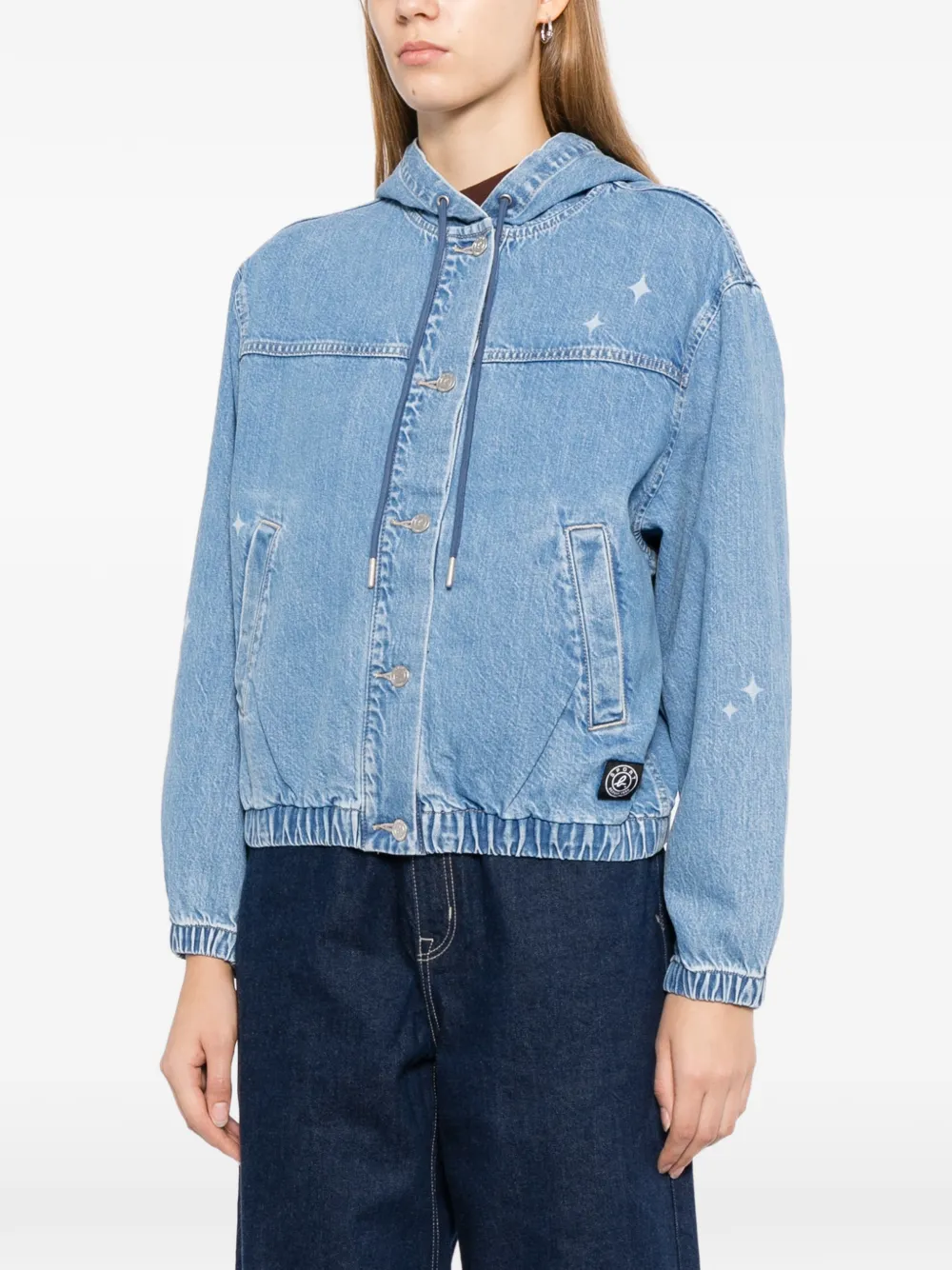 SPORT b. by agnès b. Denim jack met capuchon Blauw