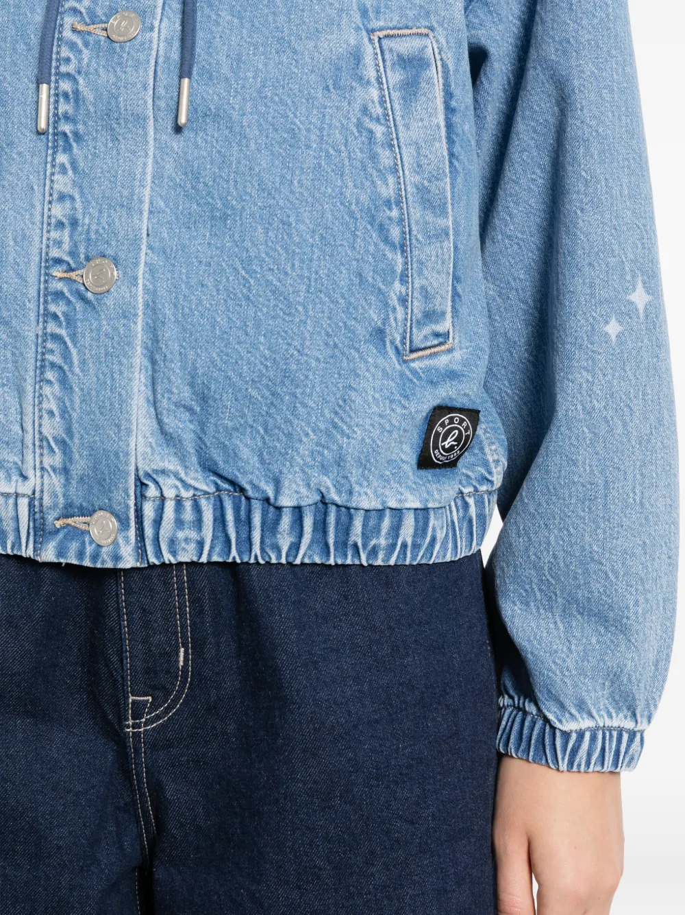 SPORT b. by agnès b. Denim jack met capuchon Blauw