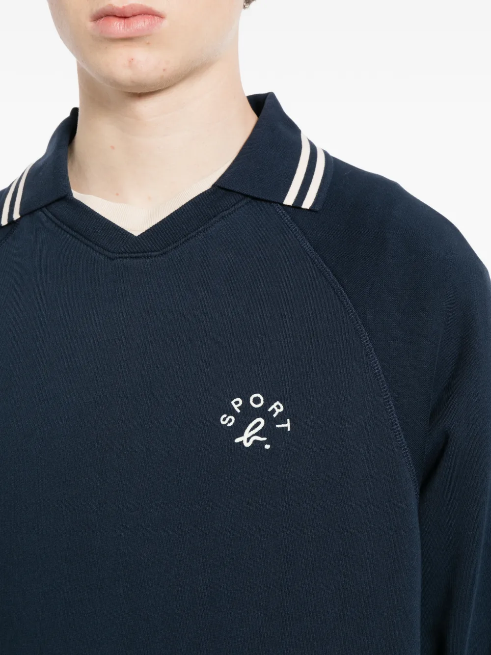 SPORT b. by agnès b. Varsity raglan sweater Blauw