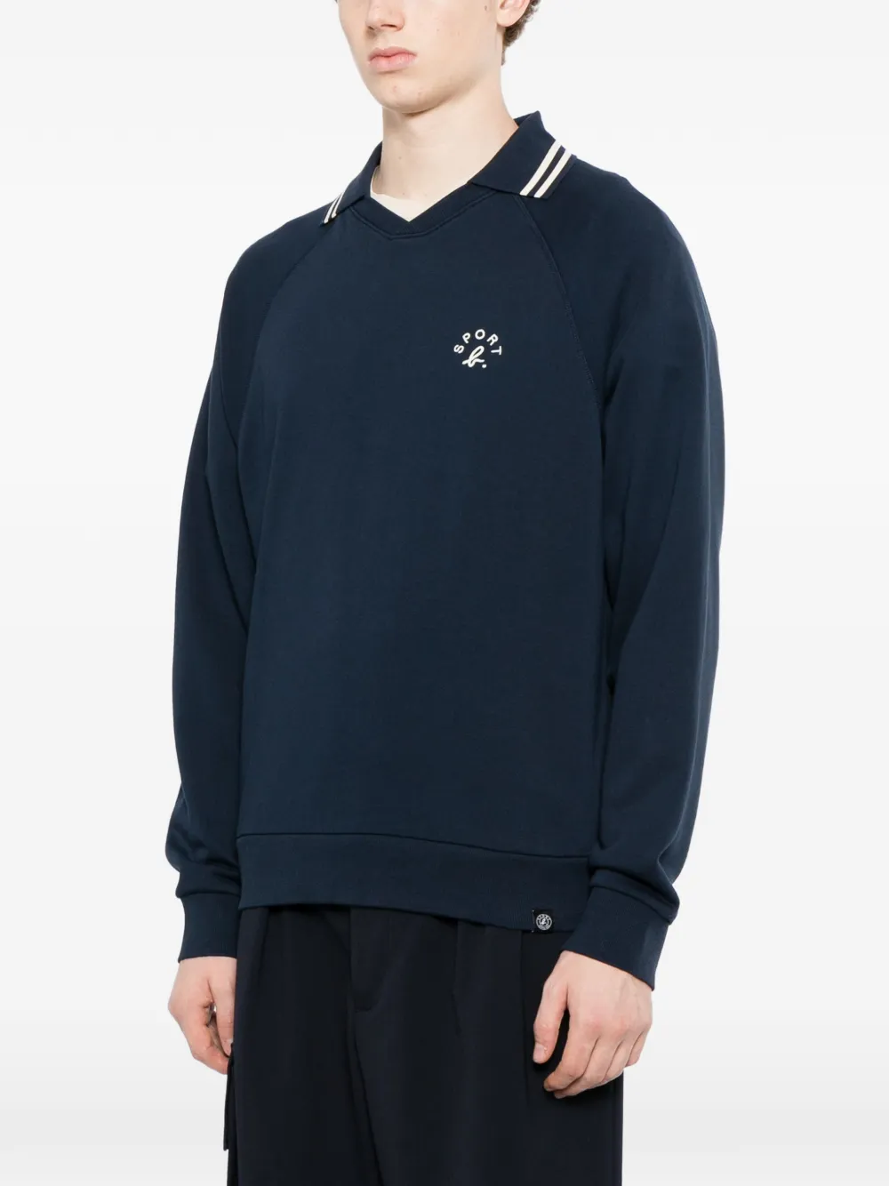 SPORT b. by agnès b. Varsity raglan sweater Blauw