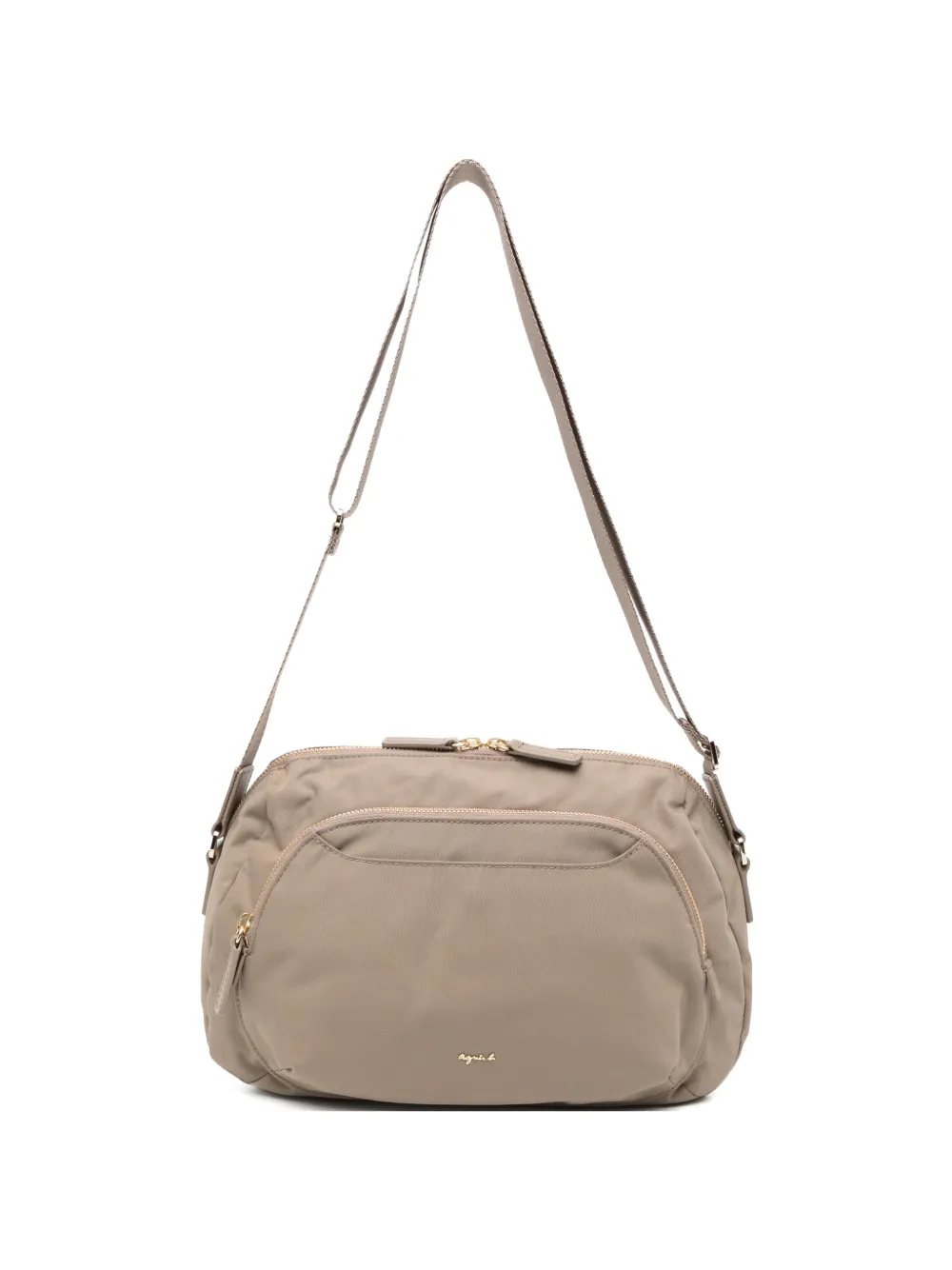 agnès b. logo-plaque shoulder bag - Brown