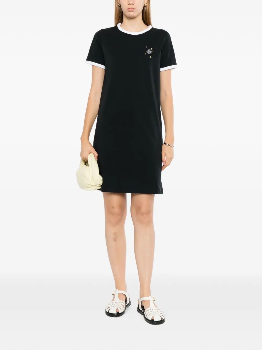 SPORT b. by agnès b. Jurk met geborduurd label Zwart