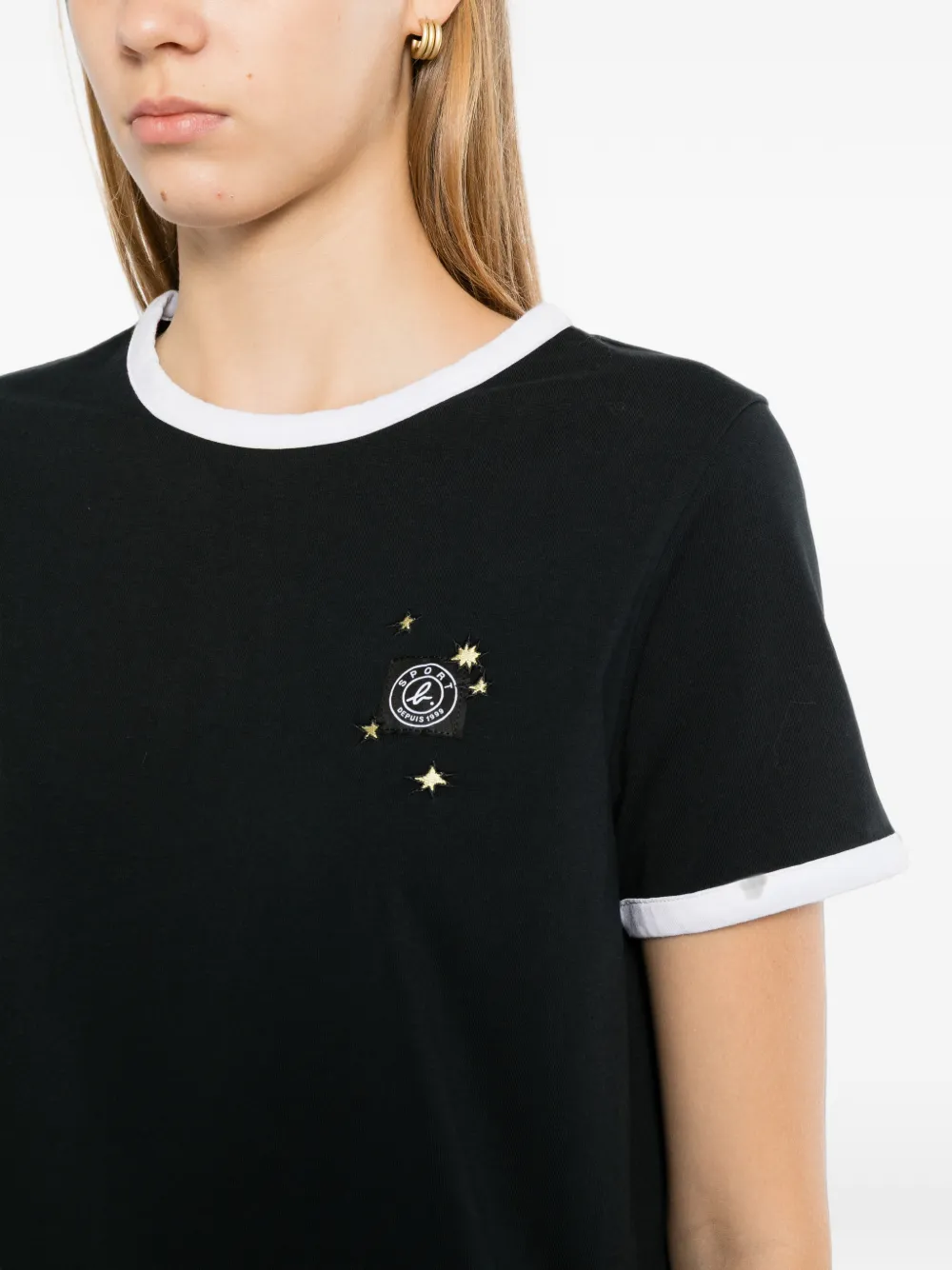 SPORT b. by agnès b. Jurk met geborduurd label Zwart