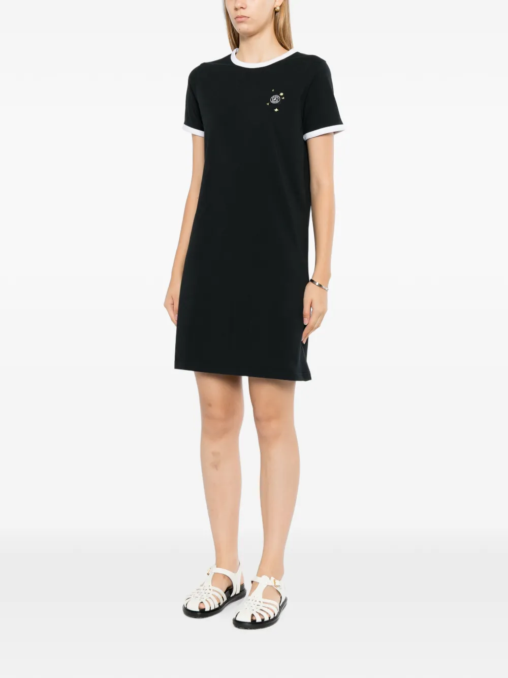 SPORT b. by agnès b. Jurk met geborduurd label Zwart