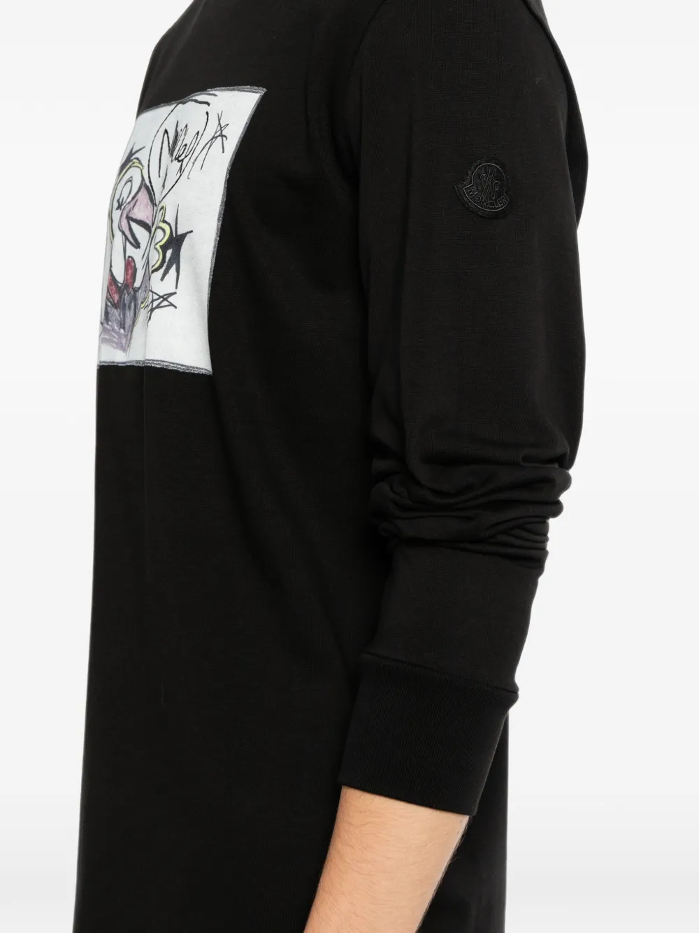 Moncler graphic-print T-shirt Zwart