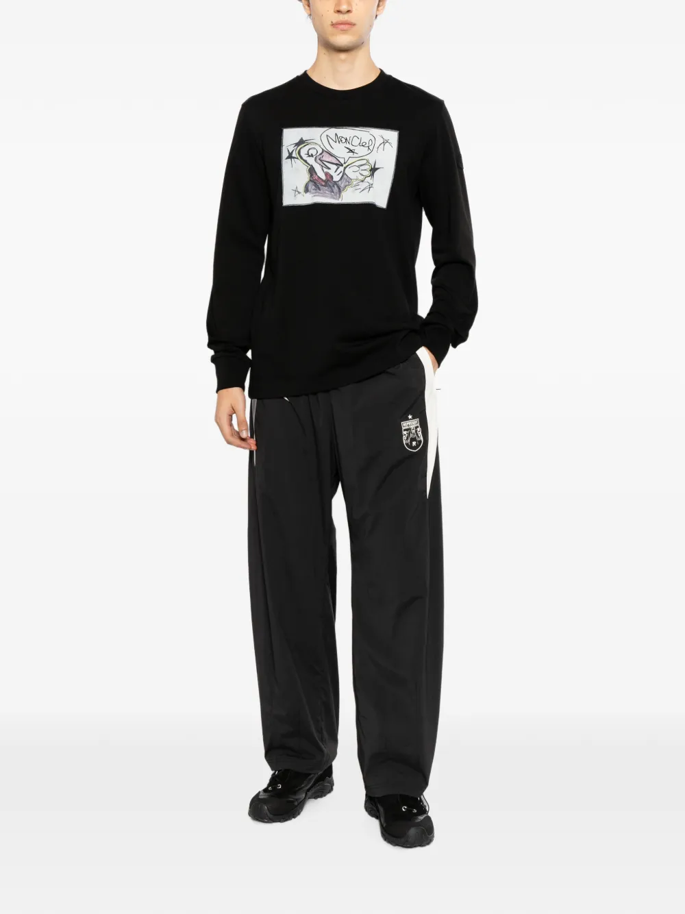 Moncler graphic-print T-shirt Zwart