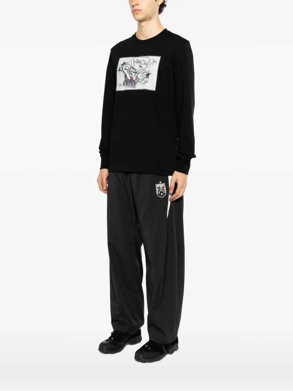 Moncler graphic-print T-shirt Zwart