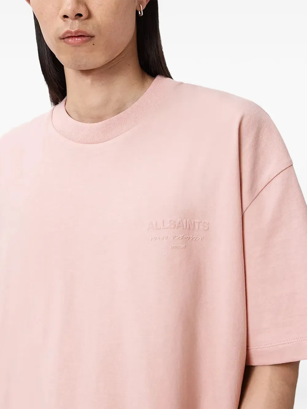 AllSaints T-shirt met logoprint Roze