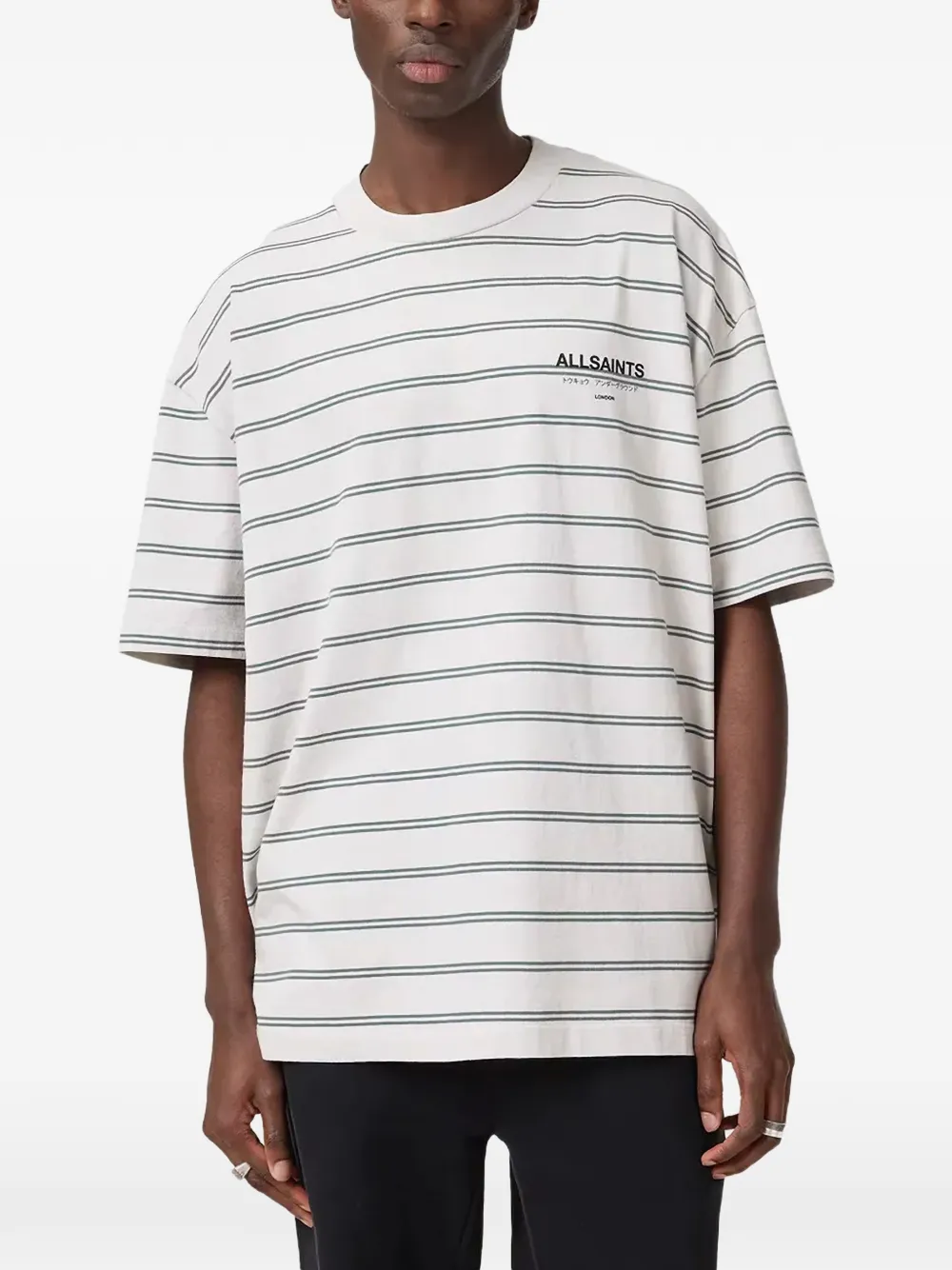 AllSaints Underground striped T-shirt - Bianco