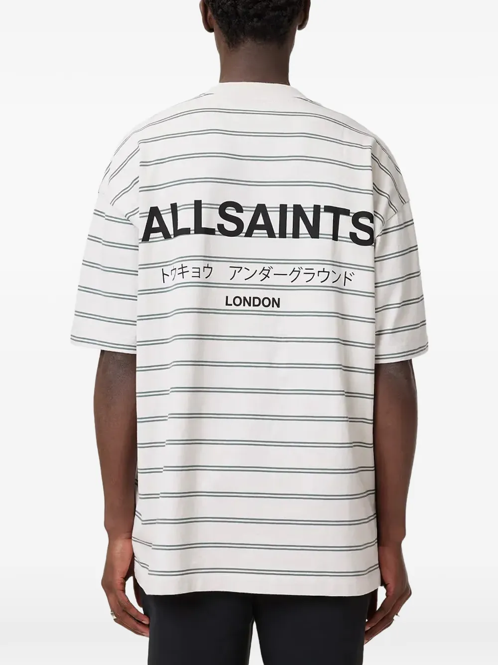 AllSaints Underground gestreept T-shirt Wit