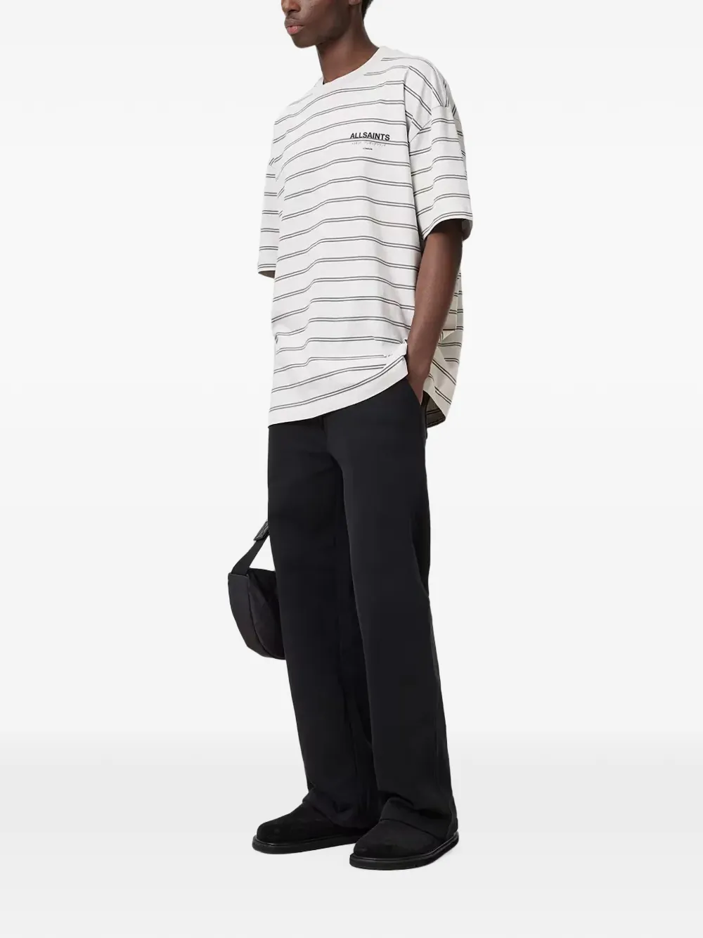 AllSaints Underground gestreept T-shirt Wit
