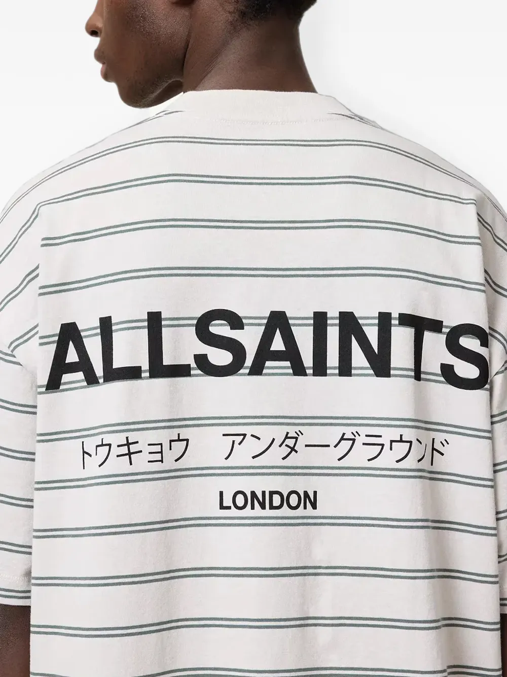 AllSaints Underground gestreept T-shirt Wit