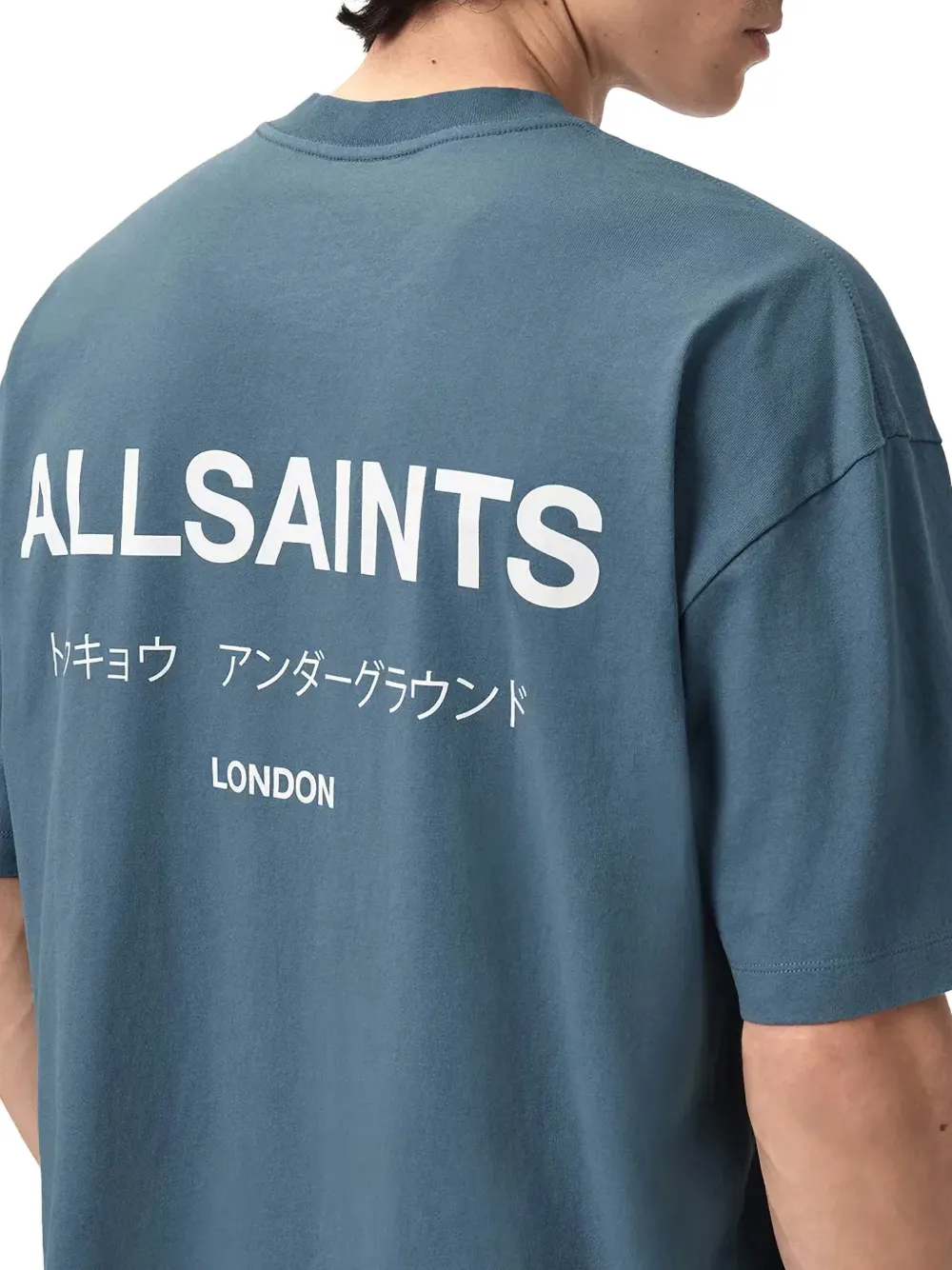 AllSaints Underground T-shirt met logoprint Blauw