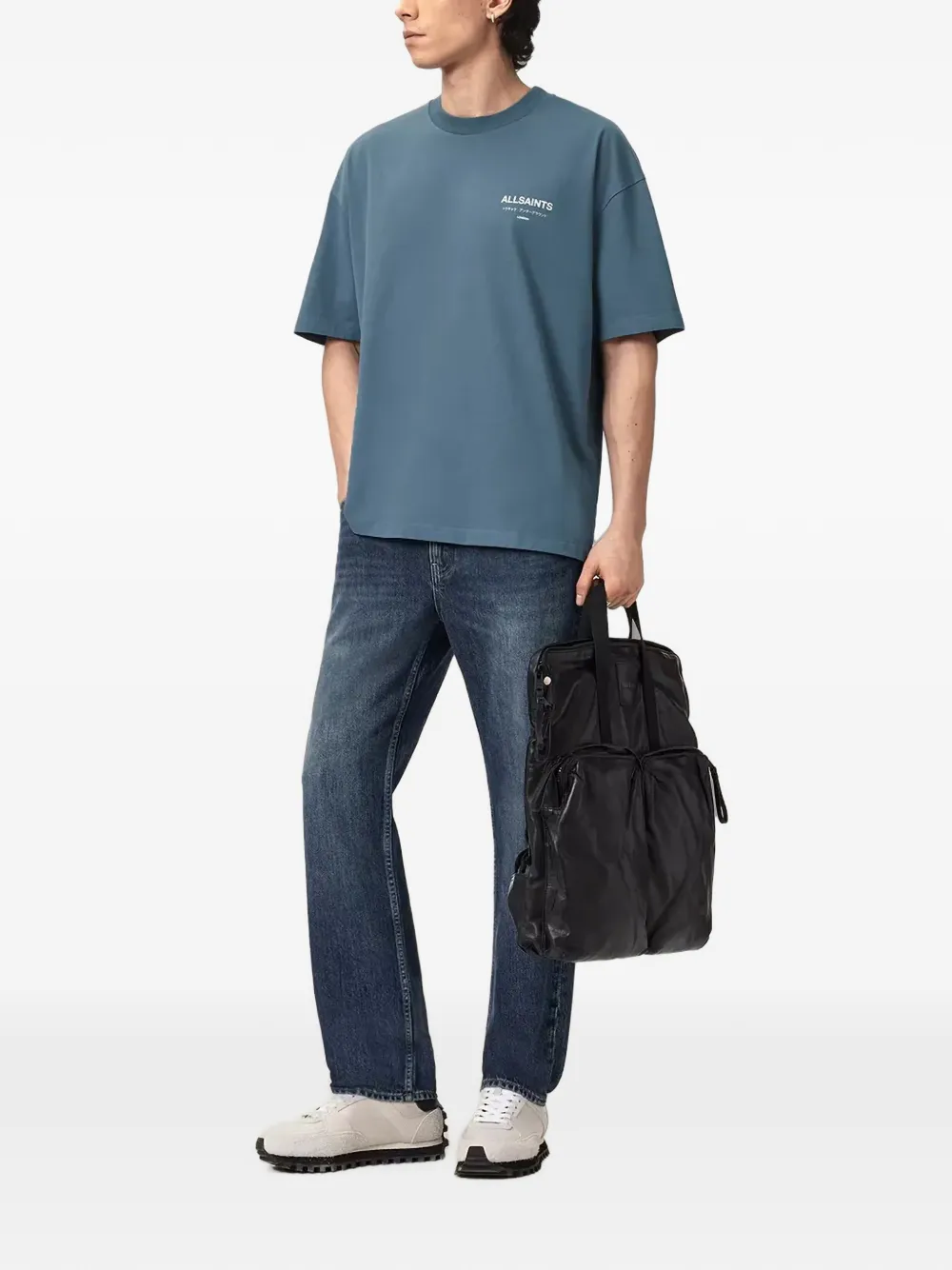 AllSaints Underground T-shirt met logoprint Blauw