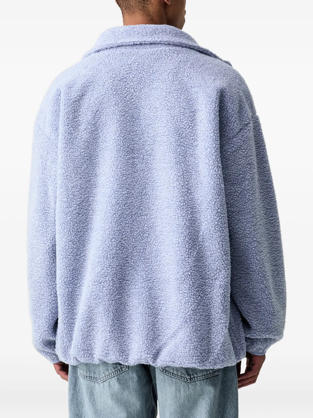 American Vintage Sweater met logopatch en rits Blauw