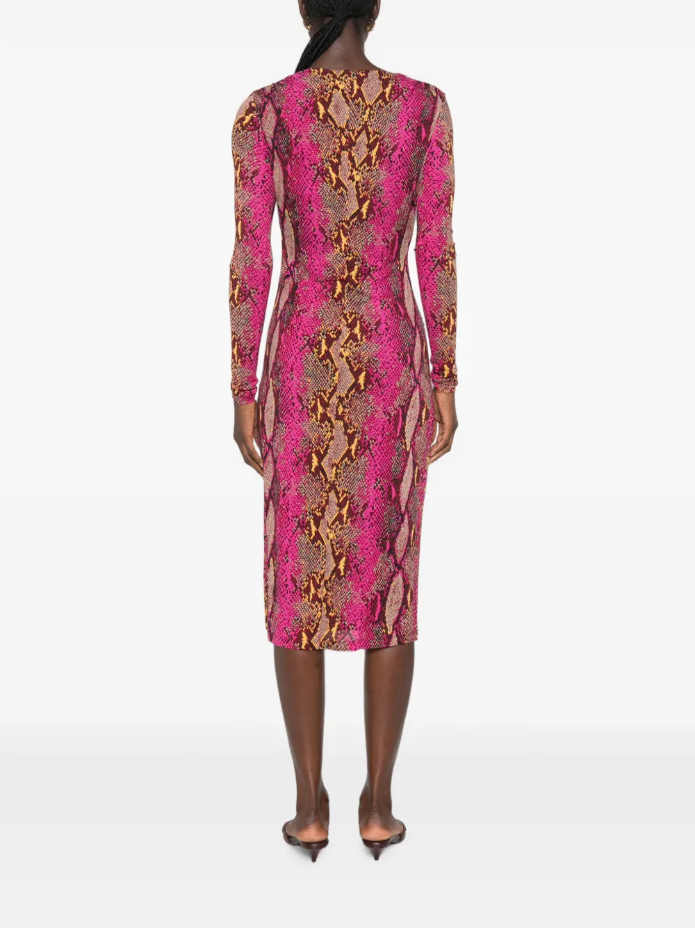 DVF Diane von Furstenberg Darrius midi-jurk met slangenprint Roze