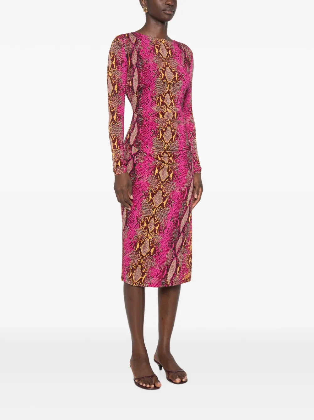 DVF Diane von Furstenberg Darrius midi-jurk met slangenprint Roze