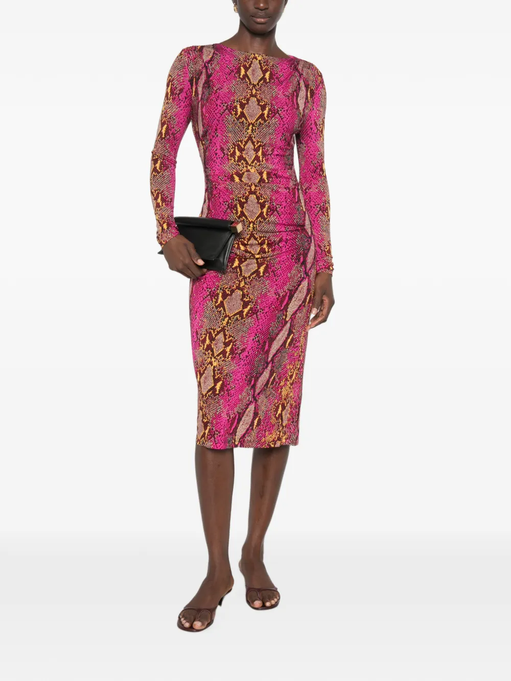 DVF Diane von Furstenberg Darrius midi-jurk met slangenprint Roze