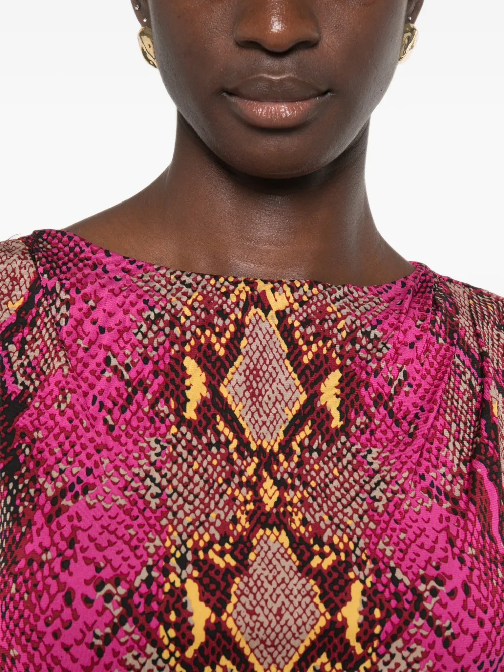 DVF Diane von Furstenberg Darrius midi-jurk met slangenprint Roze