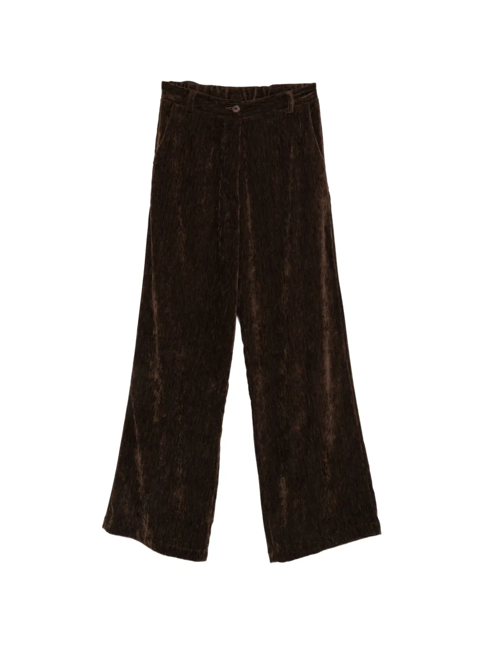 VIRGINIA BIZZI corduroy-effect wide-leg trousers
