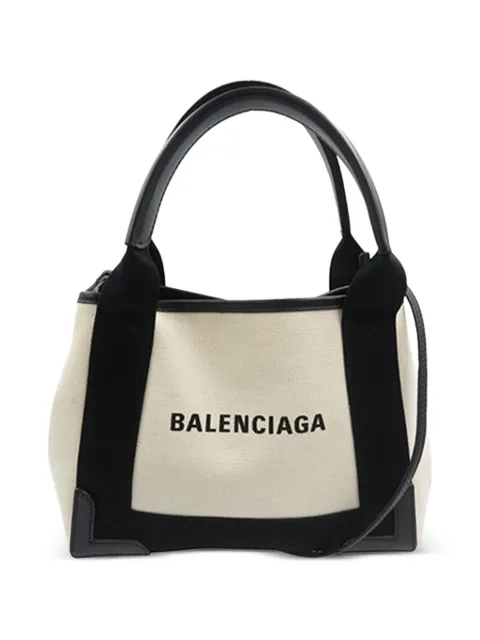 Balenciaga Pre-Owned 2018-2026 Canvas Navy Cabas XS satchel