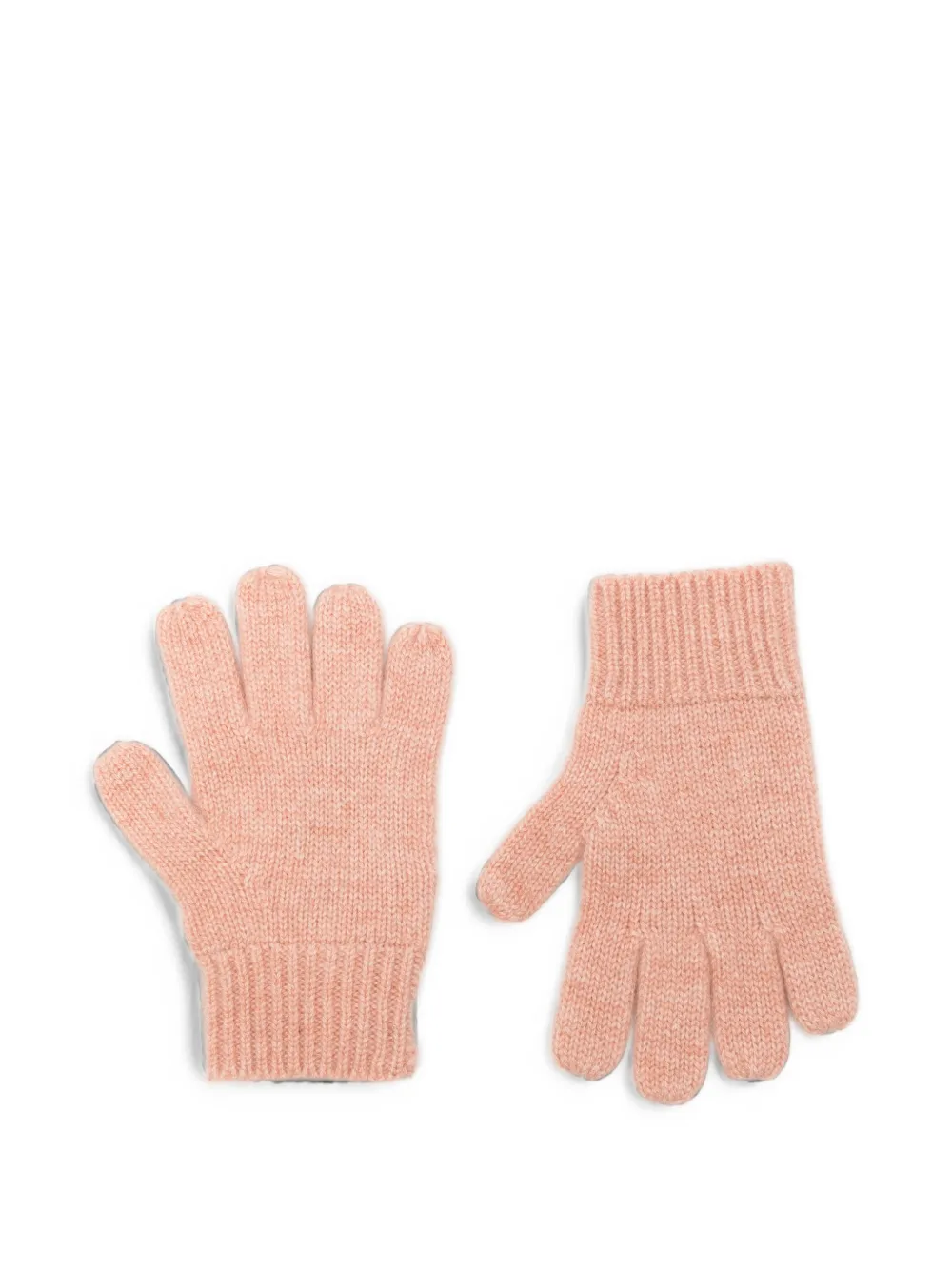 Bonpoint Fijngebreide handschoenen met geribbelde manchetten Roze