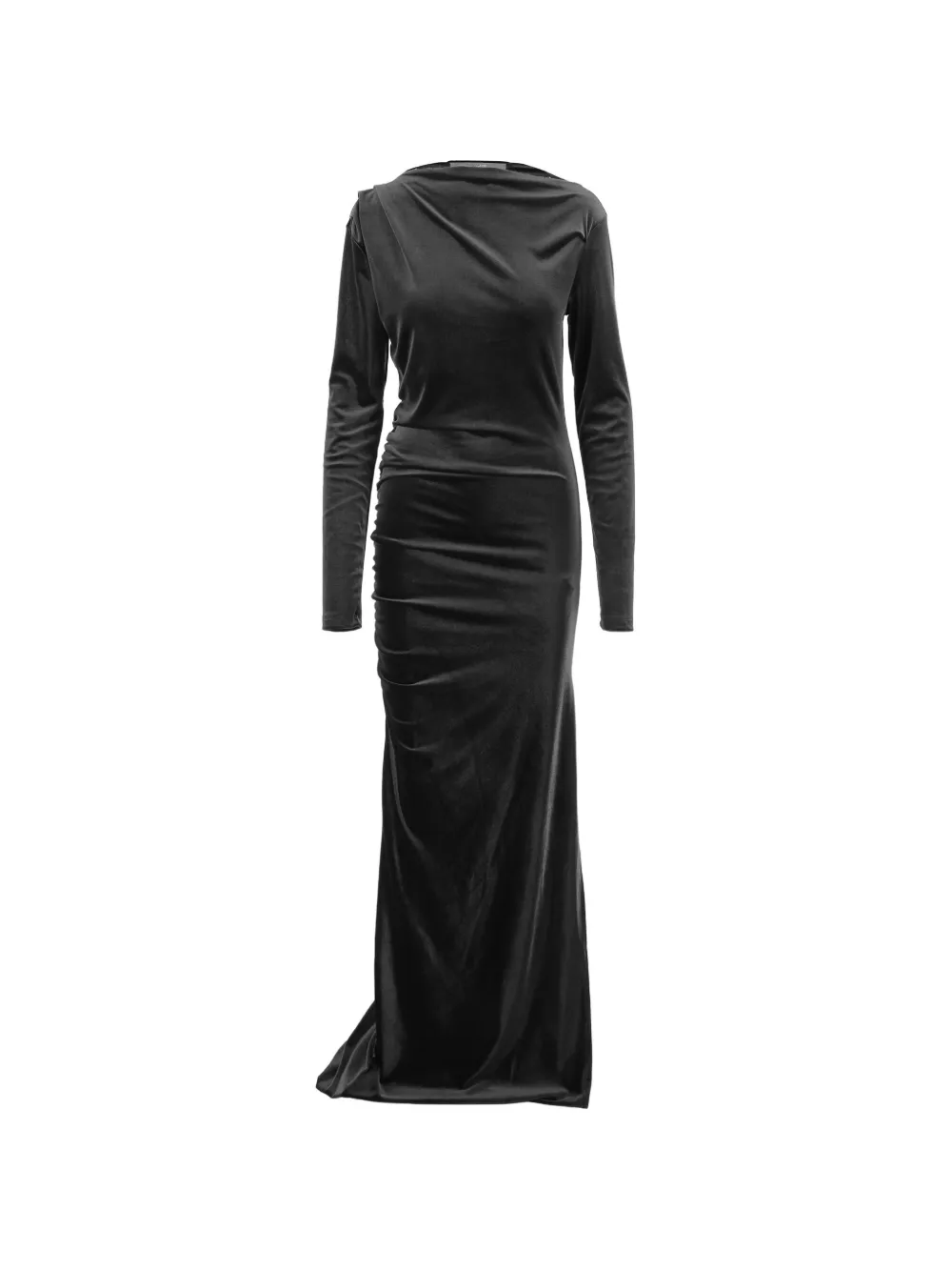 DON'T @ ME ruched long-sleeve maxi dress
