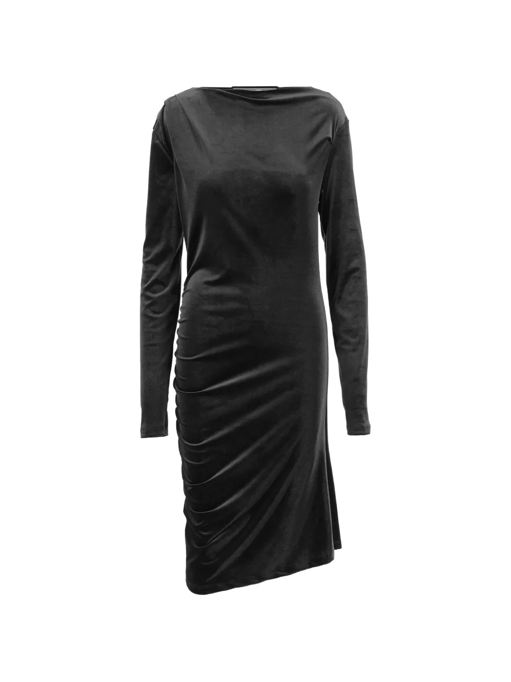 DON'T @ ME ruched long-sleeve midi dress