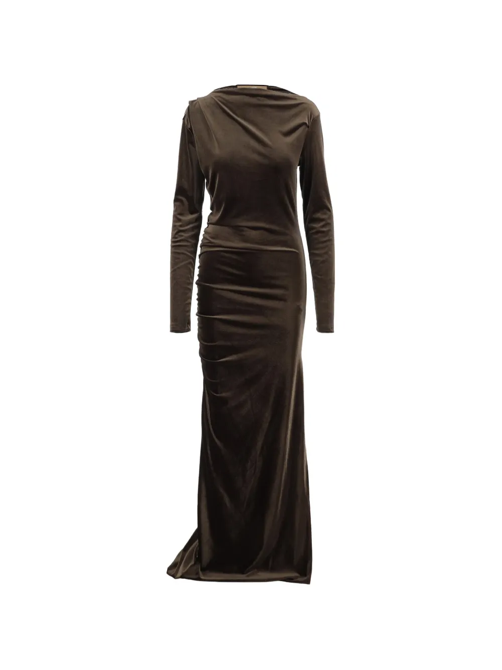 DON'T @ ME ruched long-sleeve maxi dress