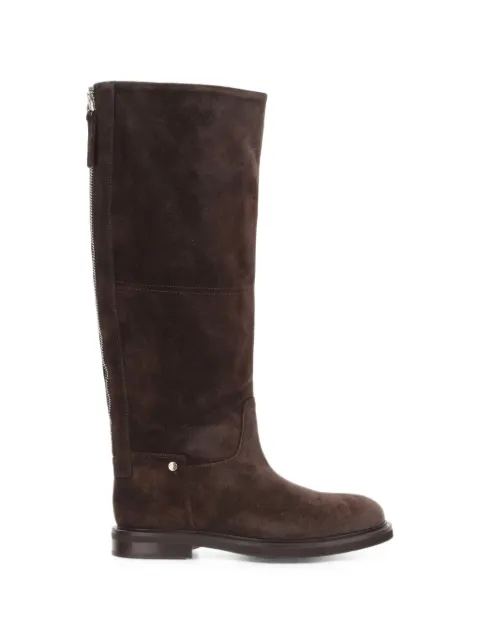 POEVE rear-zip suede boots
