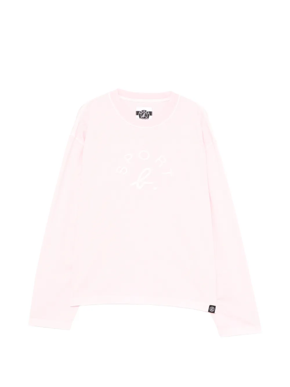 SPORT b. by agnès b. logo-embroidered long-sleeved T-shirt - Rosa