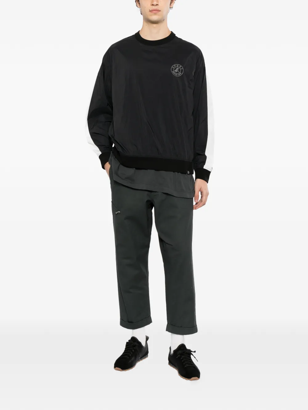 SPORT b. by agnès b. cropped turn-up climbing trousers Zwart