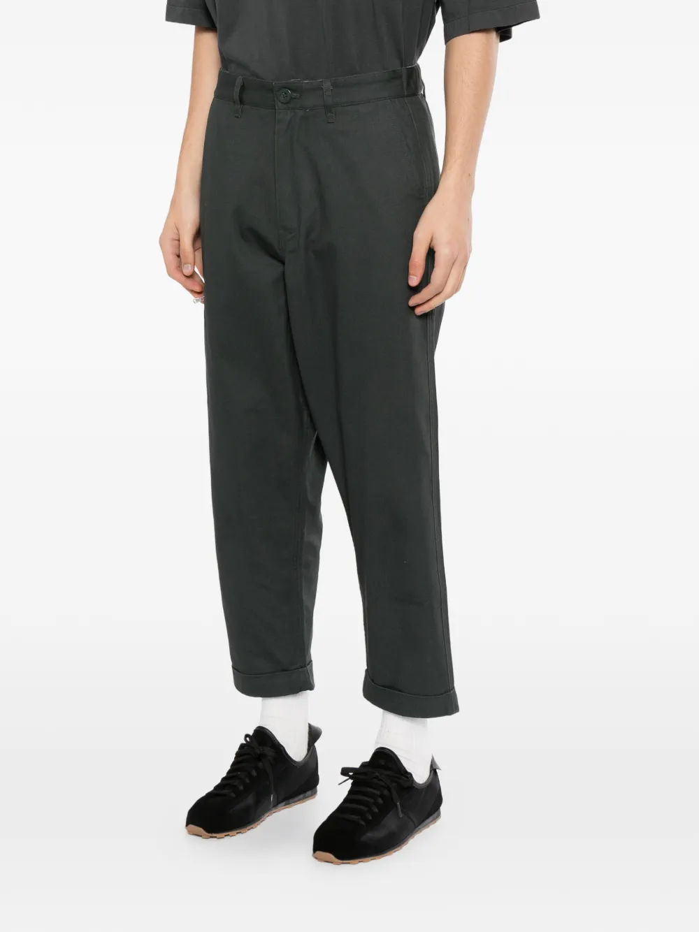 SPORT b. by agnès b. cropped turn-up climbing trousers Zwart