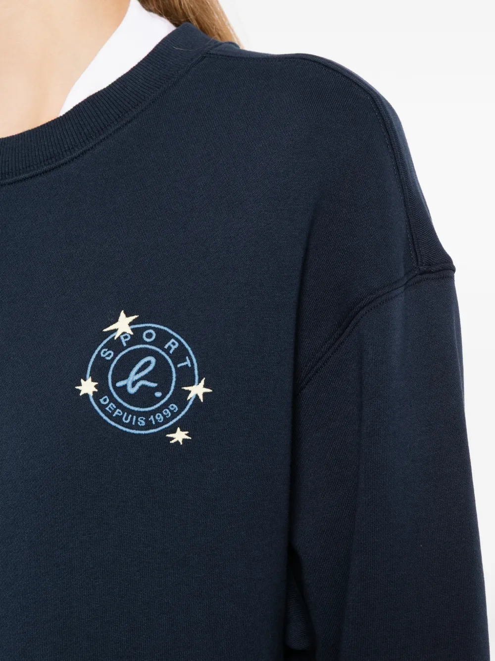SPORT b. by agnès b. Sweater met geborduurd logo Blauw