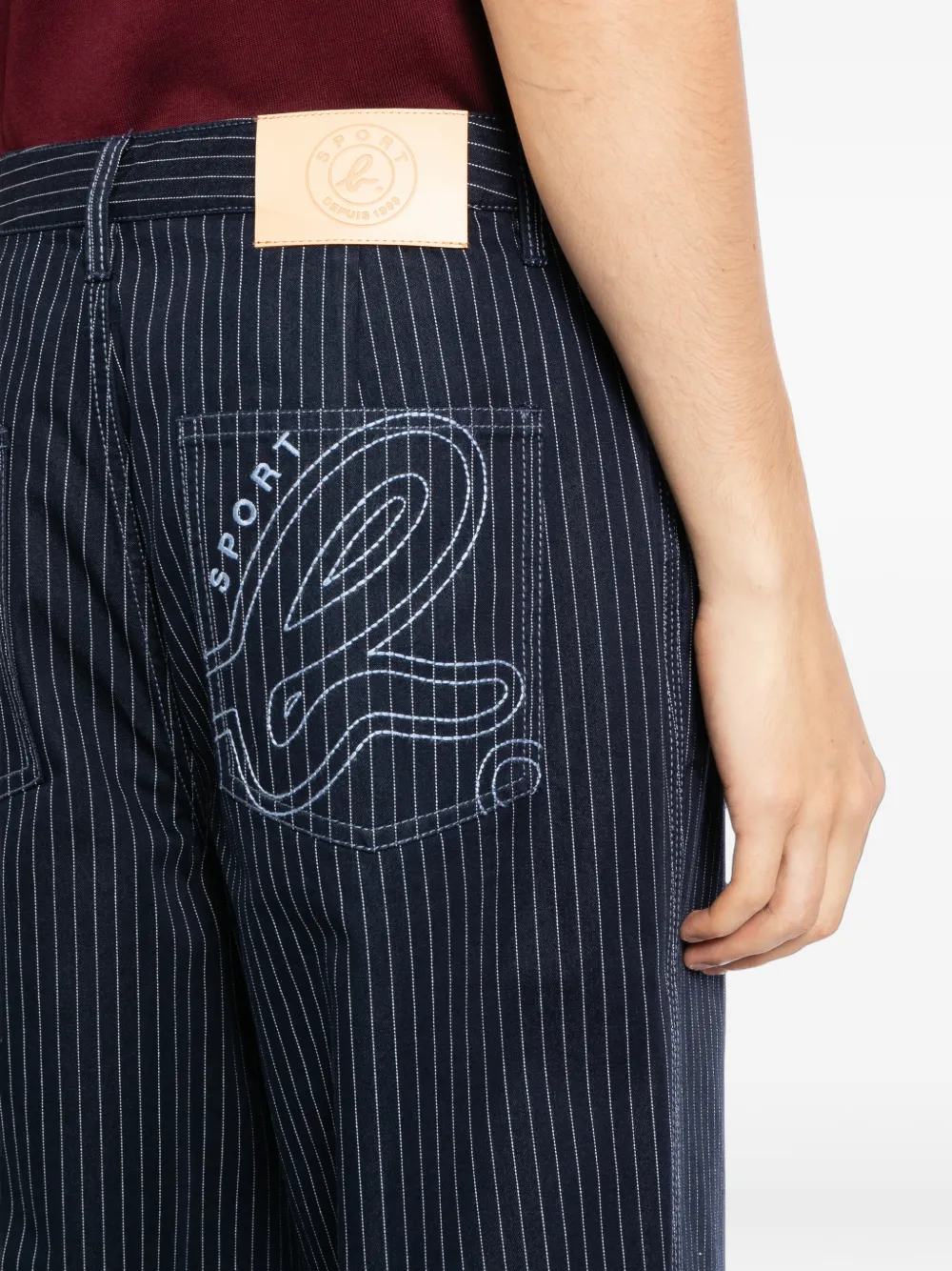 SPORT b. by agnès b. Broek met geborduurd logo Blauw