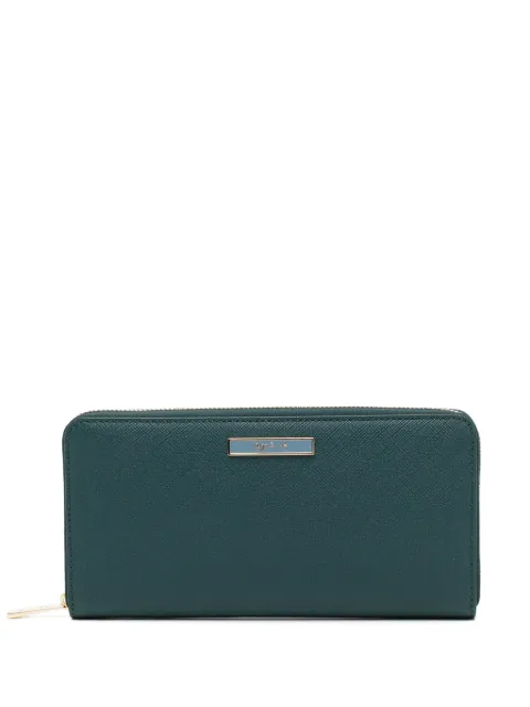 agnès b.  leather round-zip long  wallet