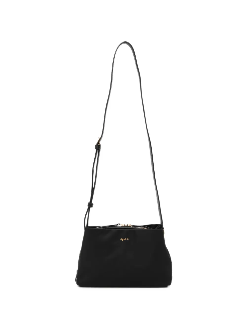 agnès b. logo-plaque shoulder bag - Black