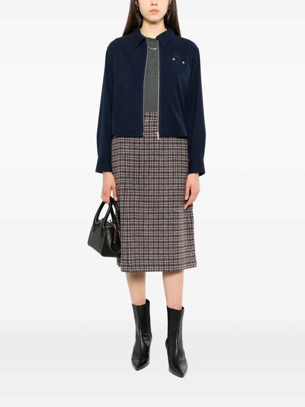 SPORT b. by agnès b. Shirtjack van flanelblend met rits Blauw